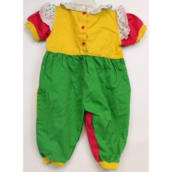 Vtg 90s Bon Chacha Sports Romper Jumper sz 18M Color Block Hat Polka Dots Stripe - Picture 4 of 14